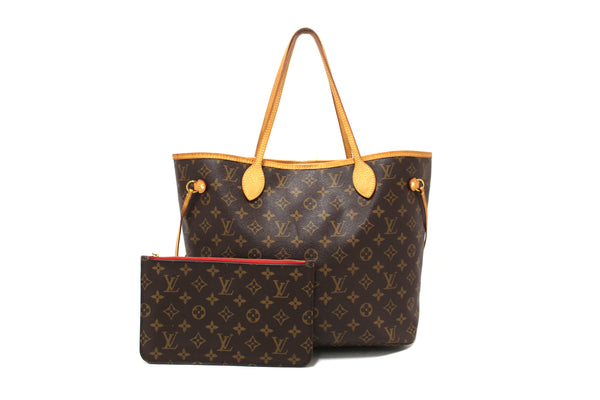 Louis Vuitton Classic Monogram Neverfull MM Tote Shoulder Bag