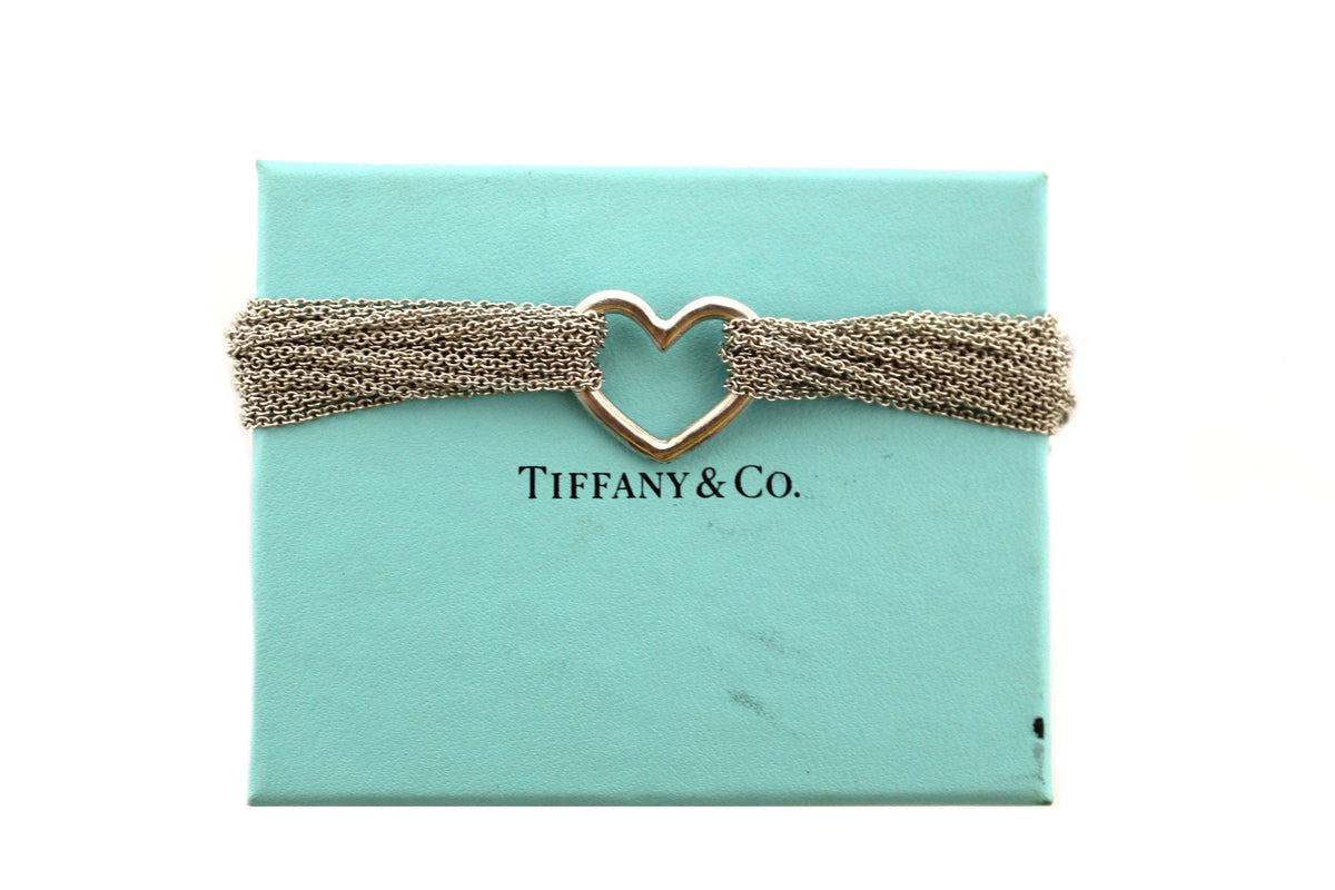 Tiffany & Co. Multi Strand Open hot Heart Sation Bracelet