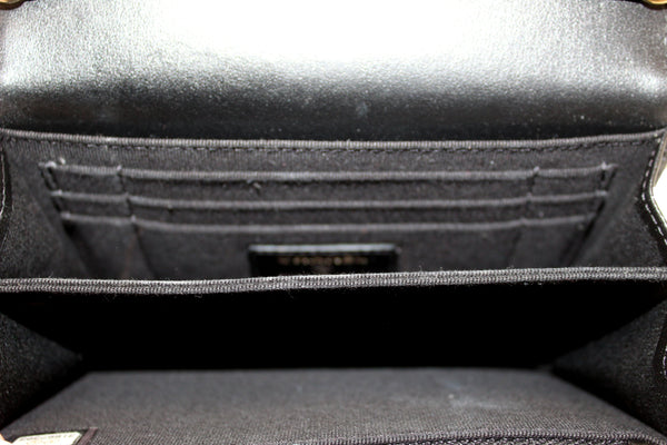 Chanel Black Quilted Calfskin Leather Wallet with Pearl Chain | Italystation.com - Shop Now at italystation.com