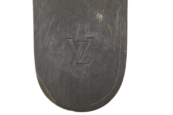 Louis Vuitton Men's Classic Monogram With Black Leather Waterfront Mule Size 9
