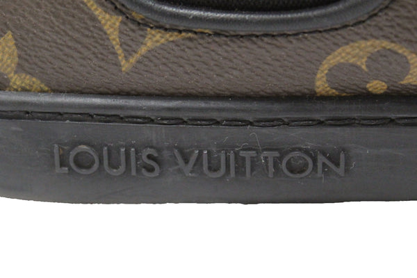 Louis Vuitton Men's Classic Monogram With Black Leather Waterfront Mule Size 9