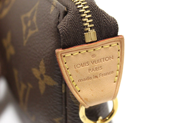 Louis Vuitton Classic Monogram Canvas Mini Pochette Clutch Bag