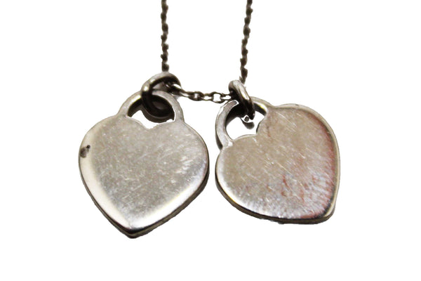 Tiffany & Co. Sterling Silver Return to Tiffany Blue Double Heart Tag Pendant Necklace