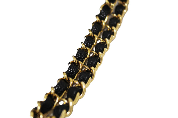 Chanel Classic Black Quilted Caviar Leather Classic Medium Double Flap Bag