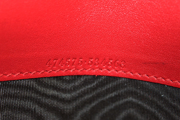 Gucci Red Marmont Matelassé Chevron Leather Mini Bag