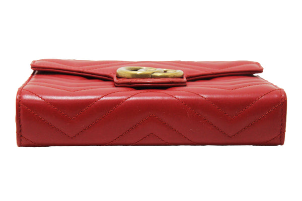Gucci Red Marmont Matelassé Chevron Leather Mini Bag