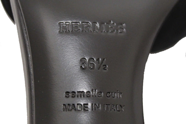 NEW Hermes Black Calfskin Leather Joy 70 High Heel Sandal Size 36.5