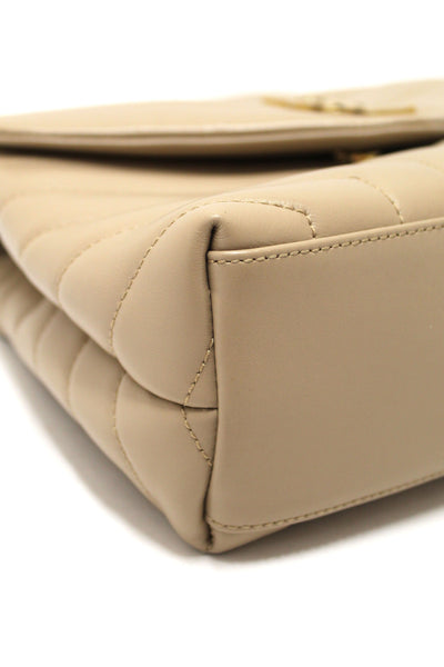 Yves Saint Laurent YSL Beige Leather Loulou Small Shoulder Bag