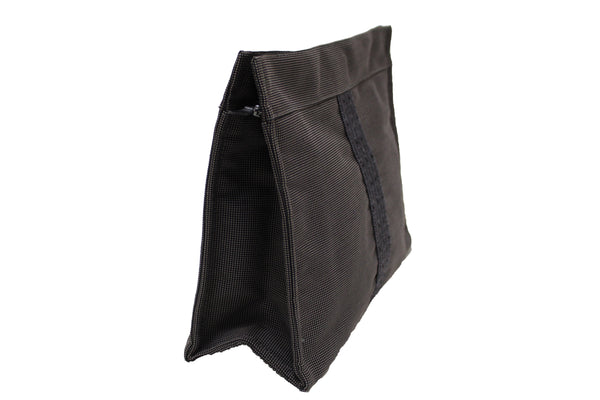 Hermes Grey Toile H Canvas Herline Clutch | Italystation.com - Shop Now at italystation.com