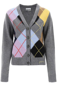 cardigan with argyle pattern K2102 FROST GRAY