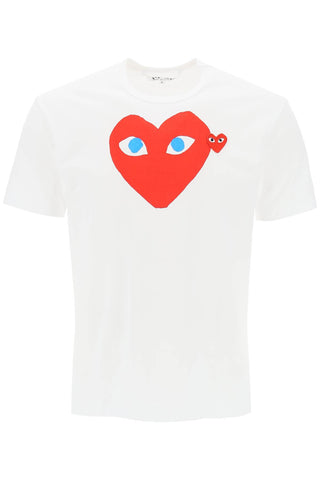 t-shirt with heart print and embroidery AX T086 051 WHITE