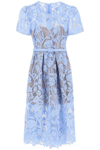 Self portrait floral lace midi dress with eight SS24 001M BL BLUE