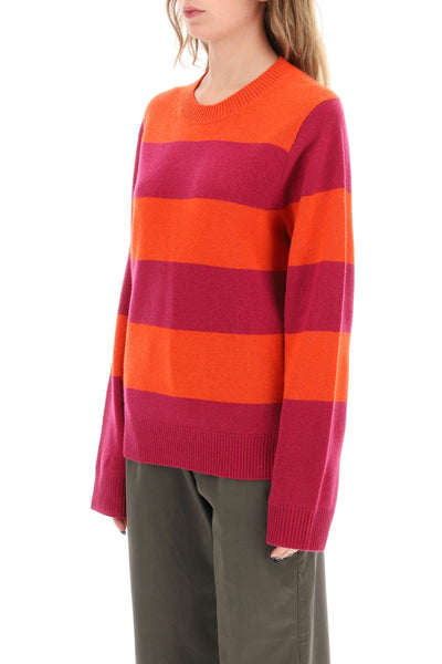 striped cashmere sweater U11210JM MAGENTA CHERRY