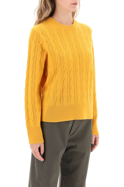 twin cable cashmere sweater W11010CM HONEY