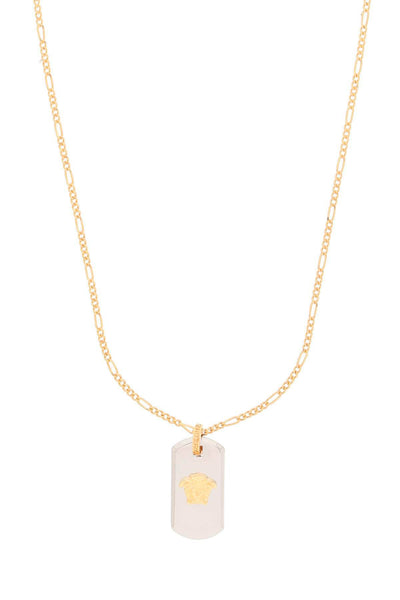 Versace medusa and logo necklace 1006600 1A00620 VERSACE GOLD PALLADIUM