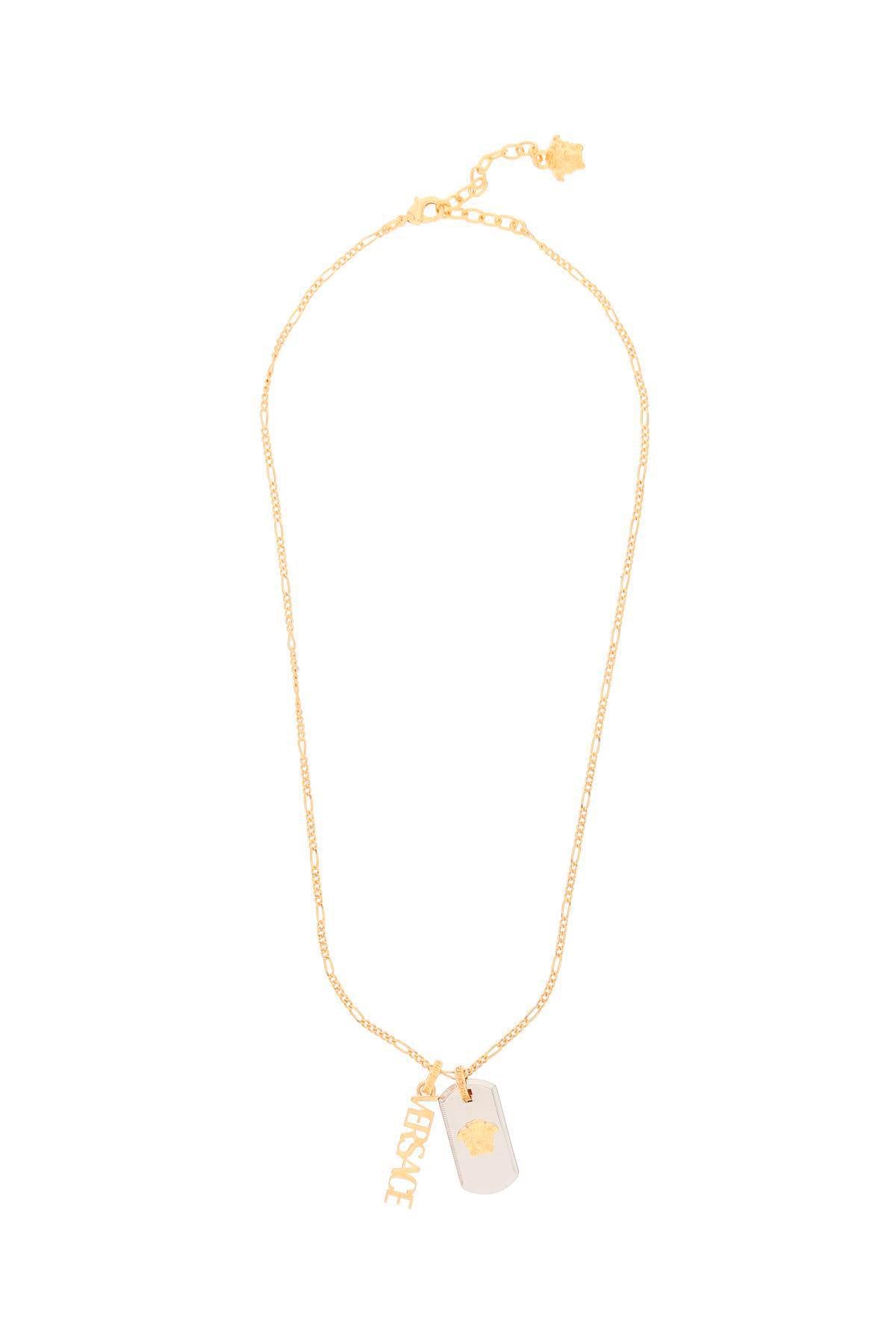 Versace medusa and logo necklace 1006600 1A00620 VERSACE GOLD PALLADIUM