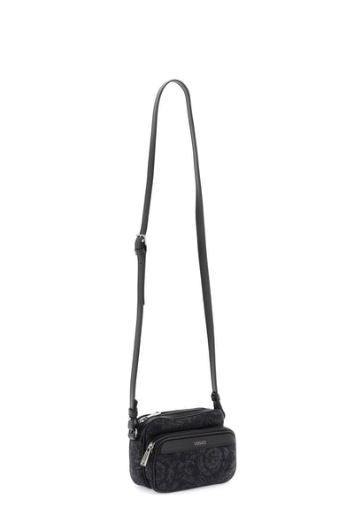 Versace baroque messenger bag 1012856 1A09321 BLACK BLACK RUTHENIUM