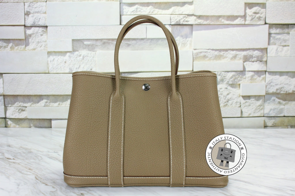 Hermes Garden Party Gold / CK37 Vache Liegee Tpm 30 Tote Bag Phw