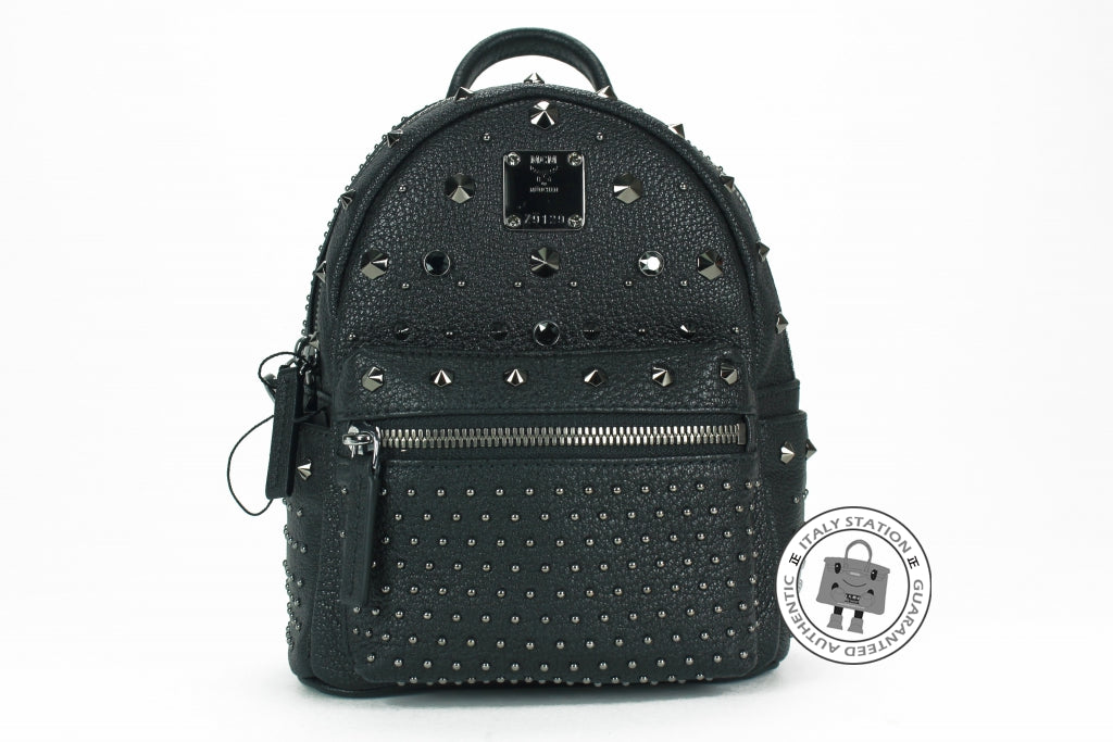 bebe boo mini backpacks Mcm Women's Mini Stark Visetos Stud Outline Backpack
