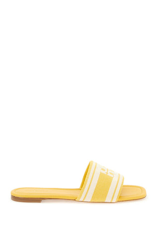 Tory burch slides with embroidered band 150686 MELLOW YELLOW ASH WHITE