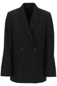 Toteme double-breasted recycled wool blazer 234 WRZ875 FB0026 BLACK