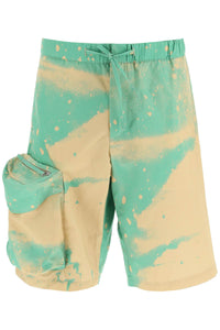 Oamc smudge oversized shorts with maxi pockets 23E28OAU42 COTOA043 GREEN