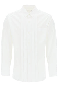Sacai layered poplin effect shirt with 24 03327M OFF WHITE