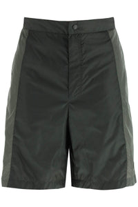 Moncler born to protect perforated nylon shorts 2B000 15 539ZD DARK GREEN