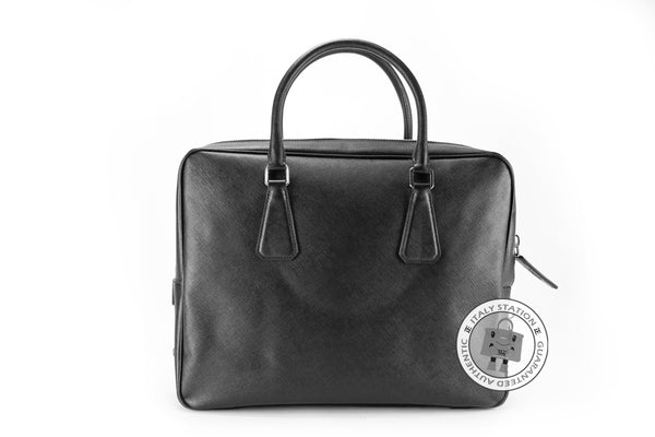 PRADA Prada VS0305 9Z2 Saffiano Travel Borsa DA Viaggio Nero / F0002 L | Italystation.com - Shop Now at italystation.com