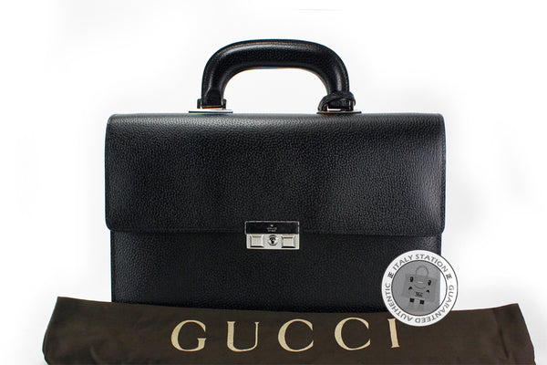 GUCCI Gucci 201849 B690N Black / 1000 Leather Briefcases Shw | Italystation.com - Shop Now at italystation.com