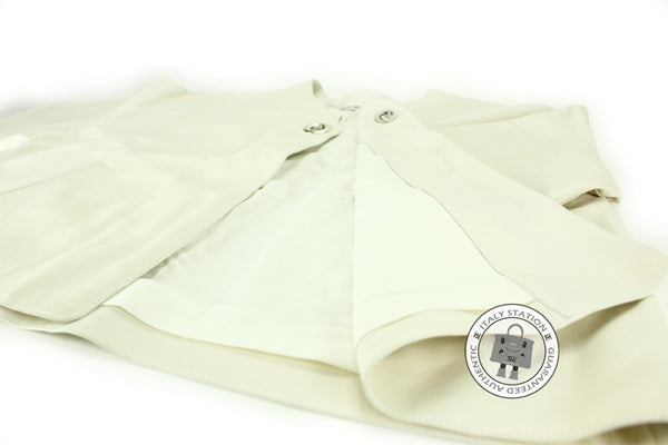 HERMES Hermes 221206D4A636 Veau Patine Paletot Ivoire / A6 Leather 36  | Italystation.com - Shop Now at italystation.com