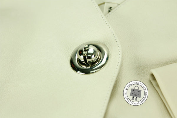HERMES Hermes 221206D4A636 Veau Patine Paletot Ivoire / A6 Leather 36  | Italystation.com - Shop Now at italystation.com