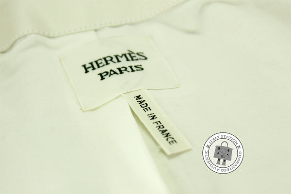 HERMES Hermes 221206D4A636 Veau Patine Paletot Ivoire / A6 Leather 36  | Italystation.com - Shop Now at italystation.com
