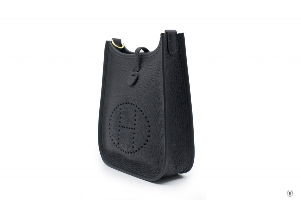 Hermes Mini Evelyne Black / CC89 Togo TPM Shoulder Bags GHW