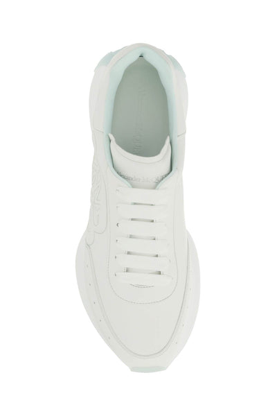 Alexander mcqueen 'sprint runner' leather sneakers 705076 WIC9F WHI SI WH OPAL