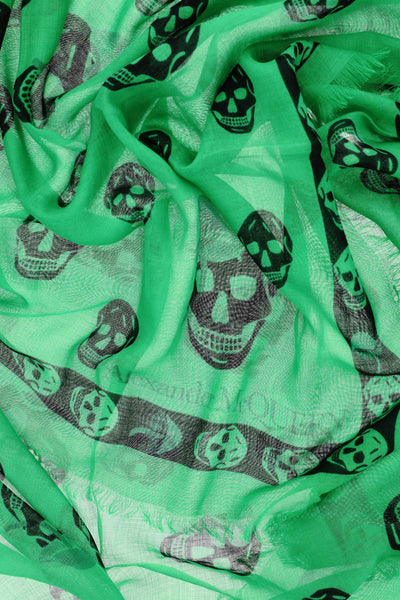 Alexander mcqueen mushrooms skull scarf 718485 3943Q KELLY GREEN L GREEN