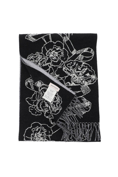 Alexander mcqueen wool reversibile scarf 755076 3200Q GREYBLACK
