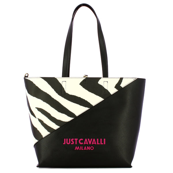 Just Cavalli - Shopper Black White - 76RA4BU1ZSA85 - BLAC | Italystation.com - Shop Now at italystation.com