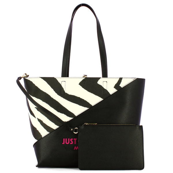 Just Cavalli - Shopper Black White - 76RA4BU1ZSA85 - BLAC | Italystation.com - Shop Now at italystation.com