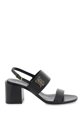 Burberry leather sandals with monogram 8069452 BLACK