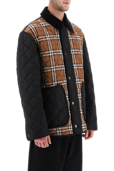 Burberry weavervale quilted jacket 8070391 DARK BIRCH BROWN CHK