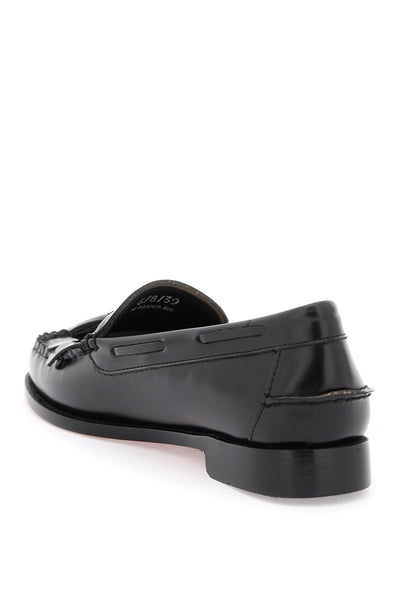 G.h. bass esther kiltie weejuns loafers in brushed leather BA41020 BLACK