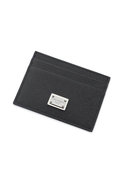 Dolce & gabbana leather card holder with logo plate BP0330 AG219 NERO