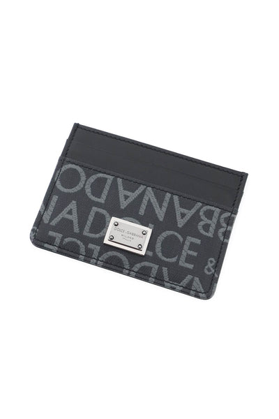 Dolce & gabbana coated jacquard cardholder BP0330 AJ705 NERO GRIGIO