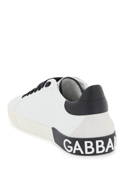 Dolce & gabbana nappa leather portofino sneakers CS2203 AM779 BIANCO NERO