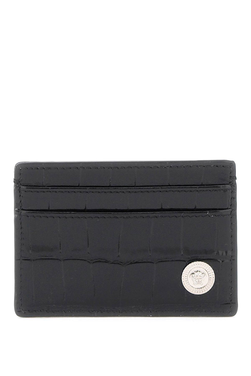 Versace medusa biggie croco-embossed cardholder – Italy Station