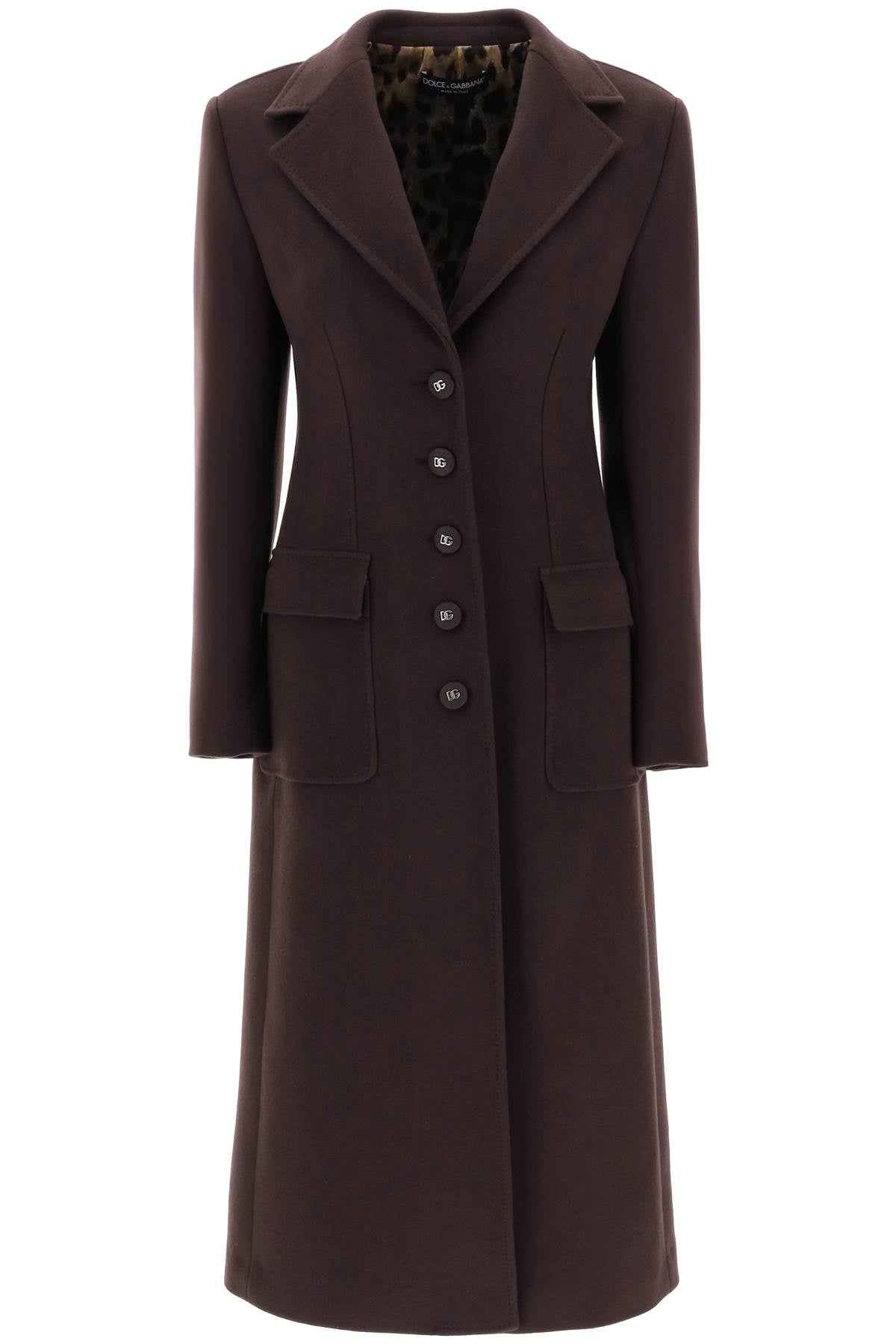 Dolce & gabbana shaped coat in wool and cashmere F0C1WT FU26Y MARRONE SCURO 4