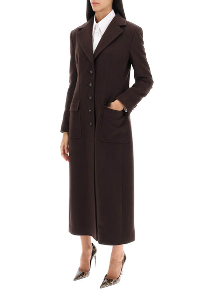 Dolce & gabbana shaped coat in wool and cashmere F0C1WT FU26Y MARRONE SCURO 4