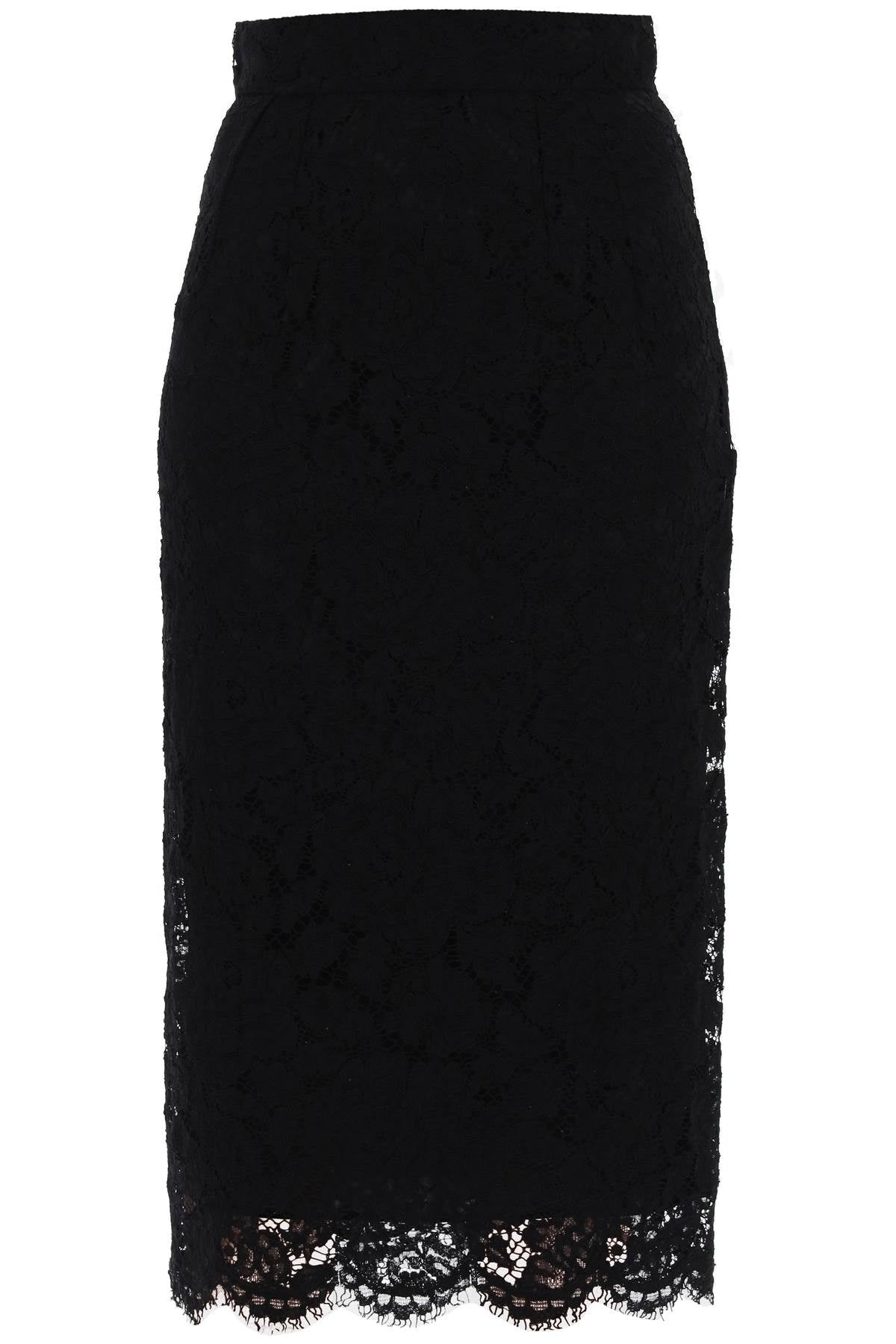 Dolce & gabbana lace pencil skirt with tube silhouette F4B7IT FLRE1 NERO