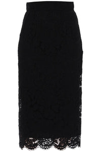 Dolce & gabbana lace pencil skirt with tube silhouette F4B7IT FLRE1 NERO